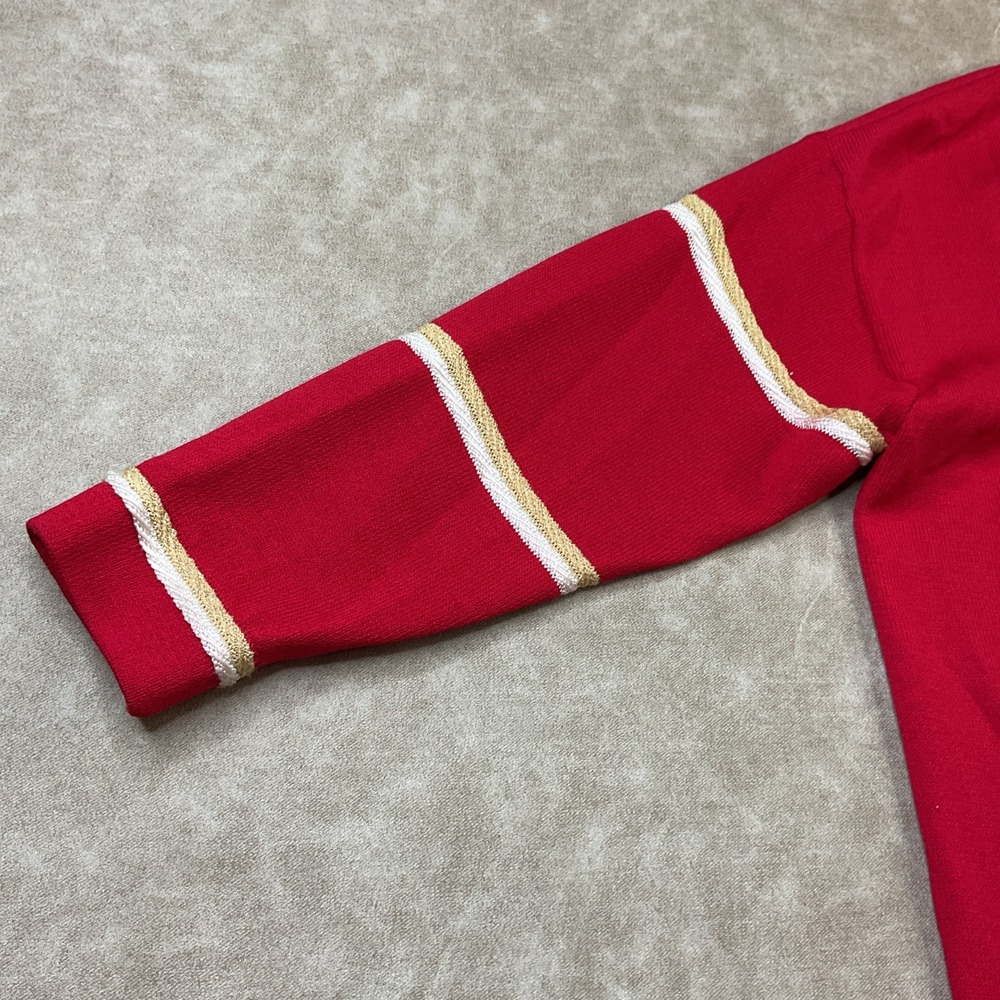 St John Marie Gray‎ Cardigan Womens M Red Santana Knit Gold Buttons Vintage - Picture 6 of 9